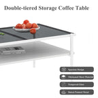 Gray Glass Coffee & End Table Set of 3, Modern Style, Seats 2–4