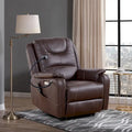 Fauteuil inclinable électrique en similicuir marron/noir avec massage et chauffage, une place