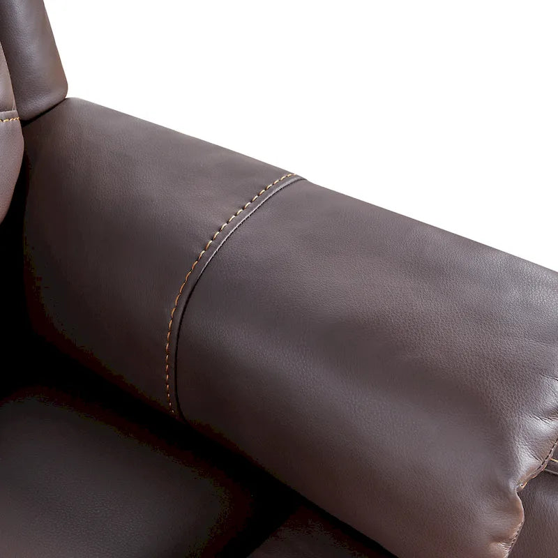 Fauteuil inclinable électrique en similicuir marron/noir avec massage et chauffage, une place