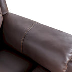 Fauteuil inclinable électrique en similicuir marron/noir avec massage et chauffage, une place