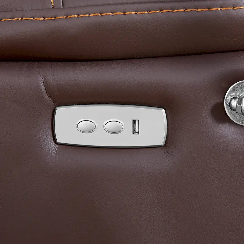 Fauteuil inclinable électrique en similicuir marron/noir avec massage et chauffage, une place