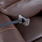 Fauteuil inclinable électrique en similicuir marron/noir avec massage et chauffage, une place