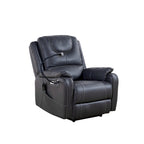 Fauteuil inclinable électrique en similicuir marron/noir avec massage et chauffage, une place
