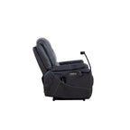 Fauteuil inclinable électrique en similicuir marron/noir avec massage et chauffage, une place