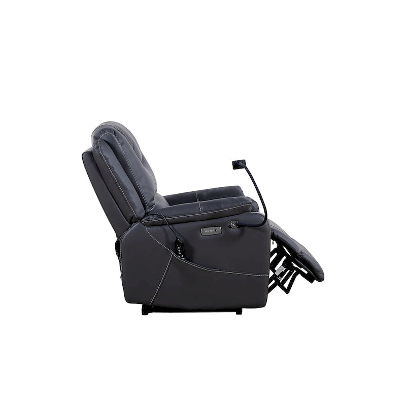 Fauteuil inclinable électrique en similicuir marron/noir avec massage et chauffage, une place