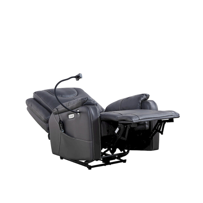 Fauteuil inclinable électrique en similicuir marron/noir avec massage et chauffage, une place