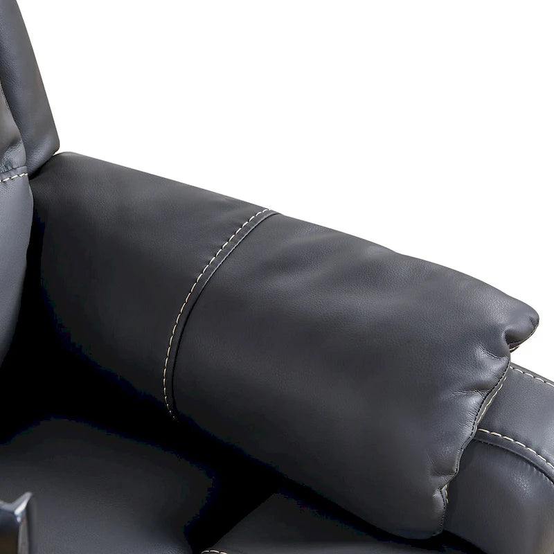 Fauteuil inclinable électrique en similicuir marron/noir avec massage et chauffage, une place