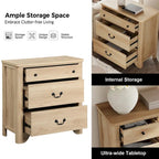 White Farmhouse TV Stand with 3 Drawers, for 2-Person Assembly