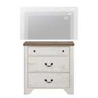 White Farmhouse TV Stand with 3 Drawers, for 2-Person Assembly