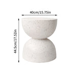 Table d'appoint ronde en béton blanc graphite, pour 1