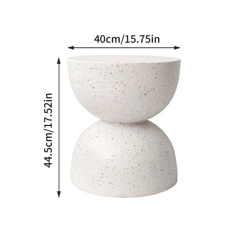 Table d'appoint ronde en béton blanc graphite, pour 1