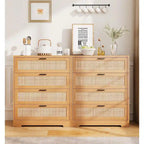 Commode 4 tiroirs pour chambre, commode en rotin