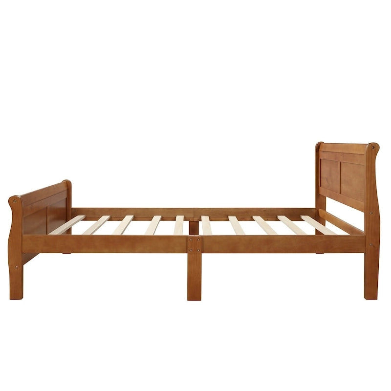 Lit plateforme jumeau chêne/blanc/expresso avec tête et pied de lit