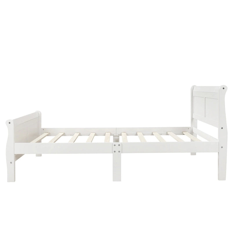 Lit plateforme jumeau chêne/blanc/expresso avec tête et pied de lit