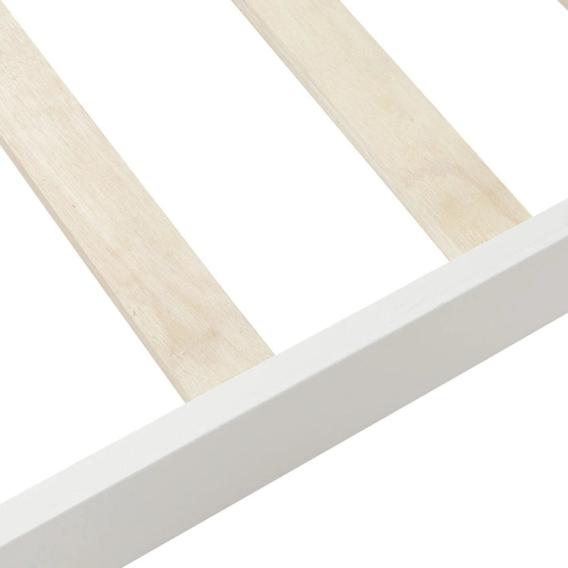 Lit plateforme jumeau chêne/blanc/expresso avec tête et pied de lit