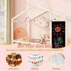Lit cabane jumeau Costway avec 2 tiroirs de rangement Lit plateforme en bois massif
