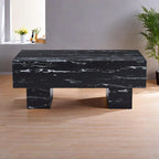 Table basse en MDF de 43,3 po avec texture marbre noir et capacité de charge de 300 lb