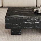 Table basse en MDF de 43,3 po avec texture marbre noir et capacité de charge de 300 lb