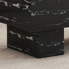 Table basse en MDF de 43,3 po avec texture marbre noir et capacité de charge de 300 lb
