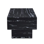 Table basse en MDF de 43,3 po avec texture marbre noir et capacité de charge de 300 lb