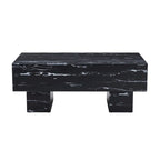 Table basse en MDF de 43,3 po avec texture marbre noir et capacité de charge de 300 lb