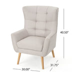 Fauteuil d'appoint à oreilles mi-century gris/vert sarcelle/blé, capitonné, une place