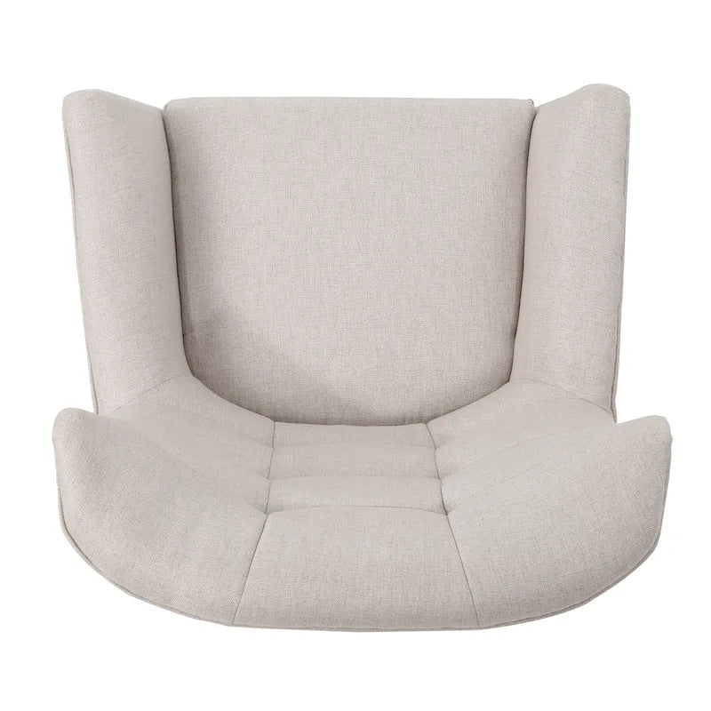 Fauteuil d'appoint à oreilles mi-century gris/vert sarcelle/blé, capitonné, une place