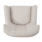 Fauteuil d'appoint à oreilles mi-century gris/vert sarcelle/blé, capitonné, une place