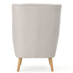 Fauteuil d'appoint à oreilles mi-century gris/vert sarcelle/blé, capitonné, une place