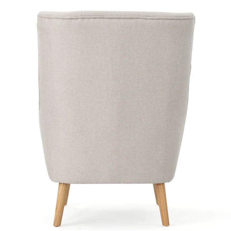 Fauteuil d'appoint à oreilles mi-century gris/vert sarcelle/blé, capitonné, une place