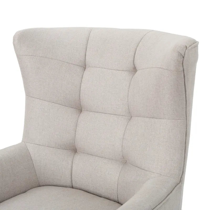 Fauteuil d'appoint à oreilles mi-century gris/vert sarcelle/blé, capitonné, une place