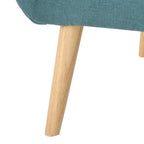 Fauteuil d'appoint à oreilles mi-century gris/vert sarcelle/blé, capitonné, une place