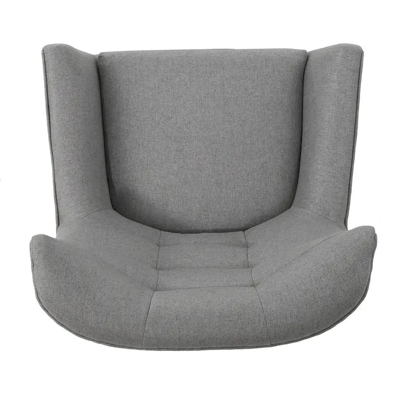 Fauteuil d'appoint à oreilles mi-century gris/vert sarcelle/blé, capitonné, une place