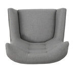 Fauteuil d'appoint à oreilles mi-century gris/vert sarcelle/blé, capitonné, une place