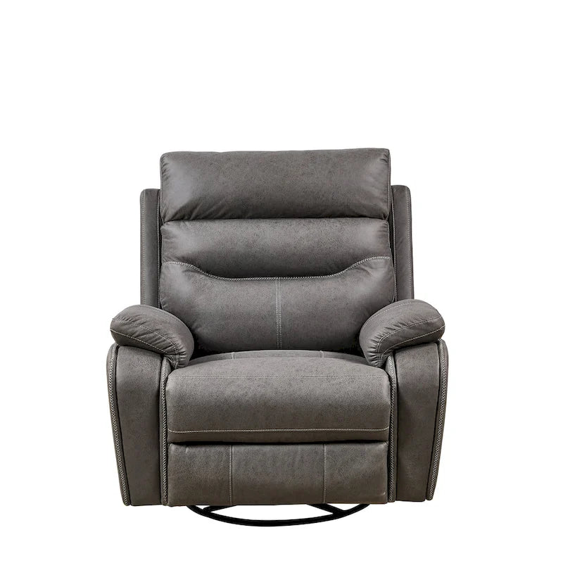 Yellow Brown & Gray Power Swivel Rocker Recliner Chair, 240° Swivel, Single Seat