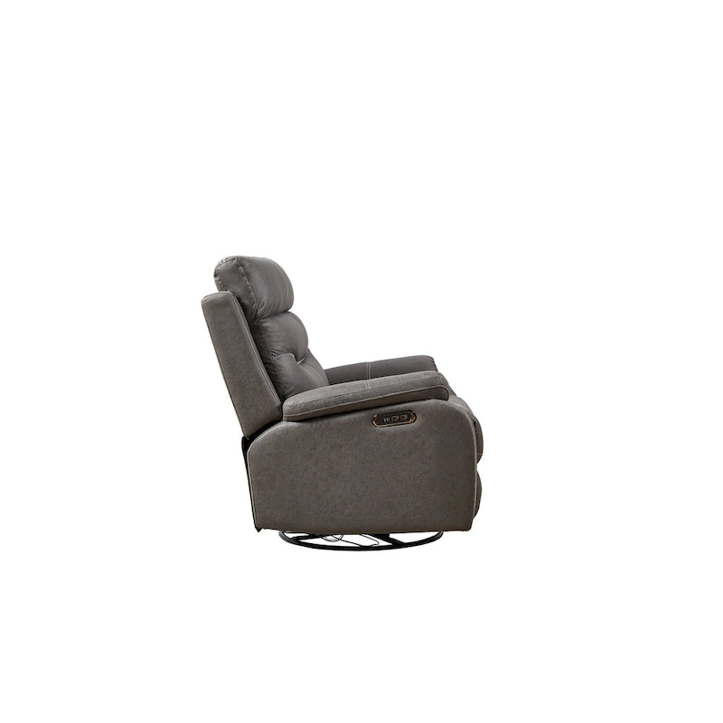 Yellow Brown & Gray Power Swivel Rocker Recliner Chair, 240° Swivel, Single Seat