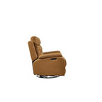 Yellow Brown & Gray Power Swivel Rocker Recliner Chair, 240° Swivel, Single Seat