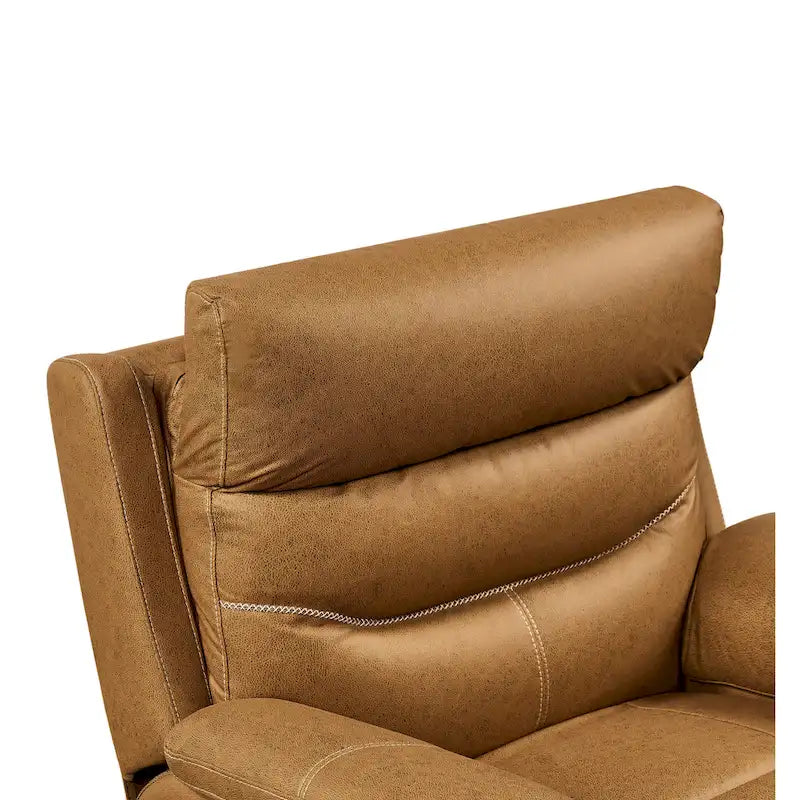 Yellow Brown & Gray Power Swivel Rocker Recliner Chair, 240° Swivel, Single Seat