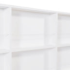 White Full Pine Kids House Platform Bed with Trundle, Shelf, and Roof
