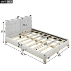 Lit plateforme capitonné beige Queen Size