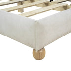 Lit plateforme capitonné beige Queen Size