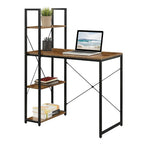 Light Oak / White / Barnwood / Charcoal Grey Office Desk with Shelves, Single-Person Workstation