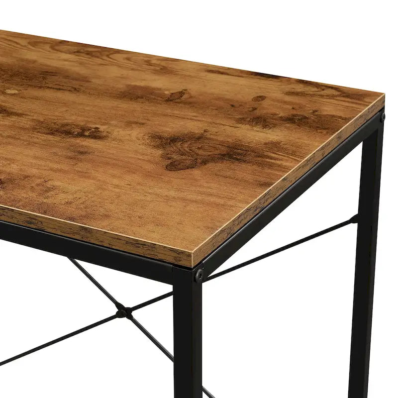 Light Oak / White / Barnwood / Charcoal Grey Office Desk with Shelves, Single-Person Workstation