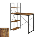 Light Oak / White / Barnwood / Charcoal Grey Office Desk with Shelves, Single-Person Workstation