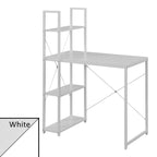 Light Oak / White / Barnwood / Charcoal Grey Office Desk with Shelves, Single-Person Workstation
