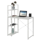 Light Oak / White / Barnwood / Charcoal Grey Office Desk with Shelves, Single-Person Workstation