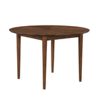 Velvet & Faux Leather 5-Piece Round Dining Set, Seats 4 – Walnut Finish