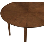 Velvet & Faux Leather 5-Piece Round Dining Set, Seats 4 – Walnut Finish