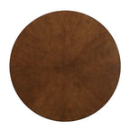 Velvet & Faux Leather 5-Piece Round Dining Set, Seats 4 – Walnut Finish