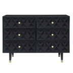 Bea Geometric Textured Glam 6-drawer Dresser